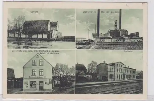 92644 Salut à plusieurs images Ak en Gröbers Elektrowerk, Gare, Ecole, etc. 1933