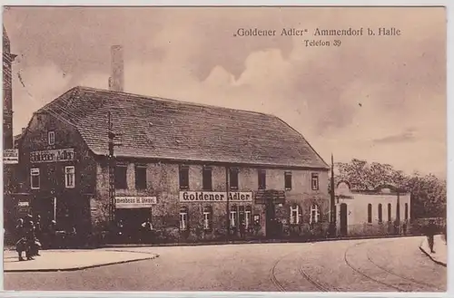 98127 Ak Ammendorf bei Halle gasthof 'Goldener Anker' 1927