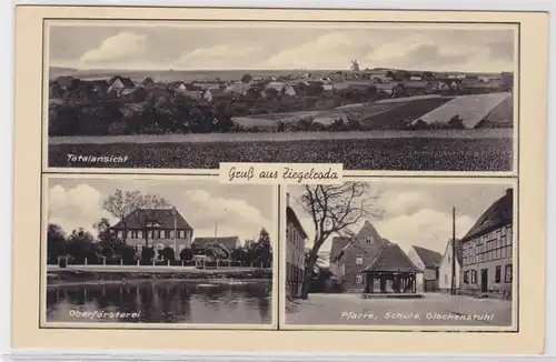 98739 Mehrbild Ak Gruß aus Ziegelroda - Totalansicht, Oberförsterei, Pfarre 1940