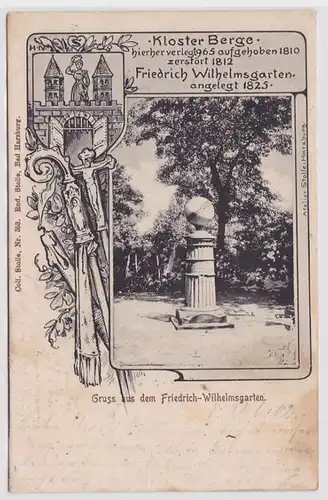 99011 Ak Salutation du Friedrich Wilhelmsgarten Magdeburg 1902