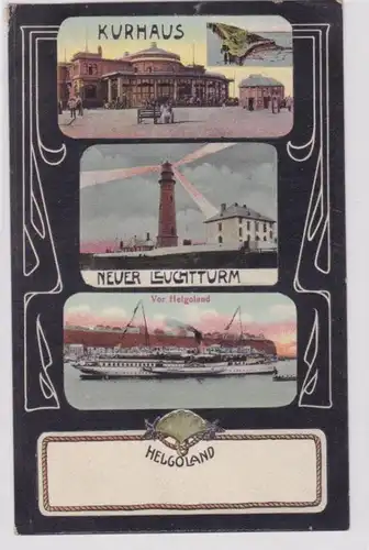 60974 Multi-image AK Helgoland - Kurhaus, Nouveau phare et vue totale 1910