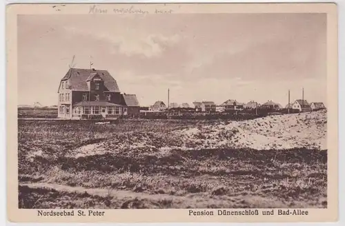 84904 Ak Nordseebad St.Peter Pension Dünenschloß und Bad Allee 1929
