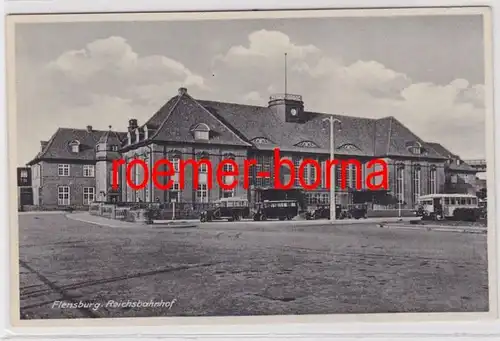 85154 Ak Flensburg Reichsbahnhof um 1930