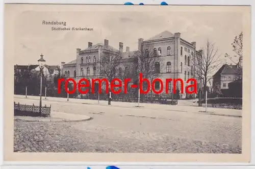 85659 Ak Rendsburg Städtisches Krankenhaus um 1920