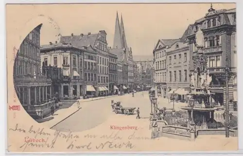 94640 Ak Lubeck Klingenberg avec des magasins 1900