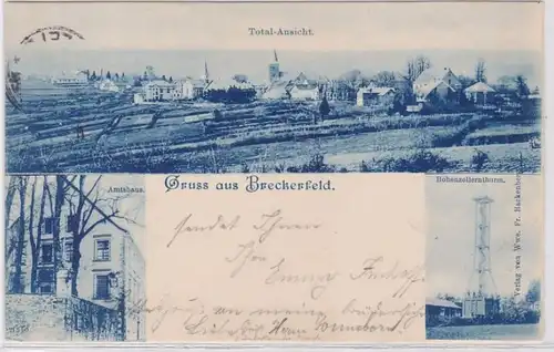 08848 Mehrbild Ak Gruß aus Breckerfeld Amtshaus, Hohenzollernturm usw. 1901