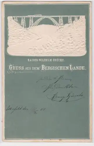 68277 salutation Ak en provenance de la région montagneuse, pont Kaiser-Wilhelm Solingen 1901