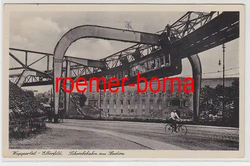 83058 Ak Wuppertal Elberfeld Schlätbahn am Stadium vers 1940