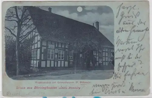 84127 Lune clair d'AK Gruss de Börninghausen sous Liemberg - Auberge 1901