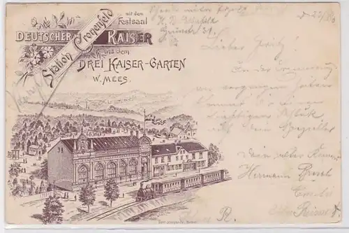 86940 AK Station Cronenfeld m. dem Festsaal dt. Kaiser & Drei-Kaiser-Garten 1899