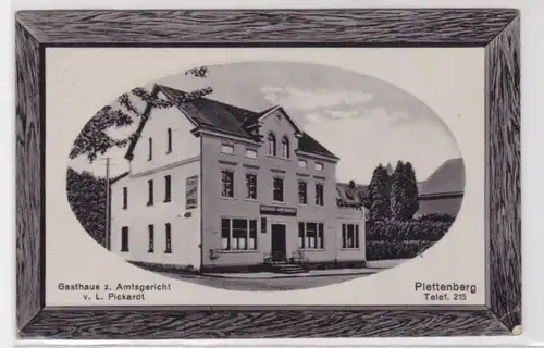 94739 Passepartout Rahmen AK Plettenberg - Gasthaus zum Amtsgericht 1914