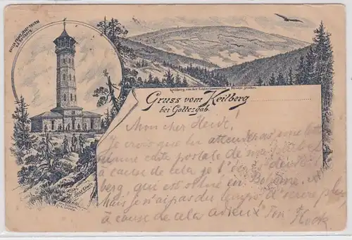 35217 Précurseur Ak salutation du Keilberg près de Dieu en 1892