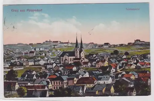 82584 Ak Salutation de Filippsdorf Filipov (Jiríkov) Vue totale 1927