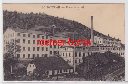 82856 Ak Schatzlar Žaclér in Tschechien Porzellanfabrik 1921