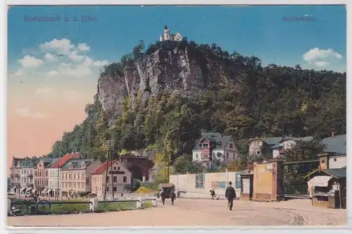 83901 Ak Bodenbach près de la muraille de l'Elbe Schäfer vers 1910