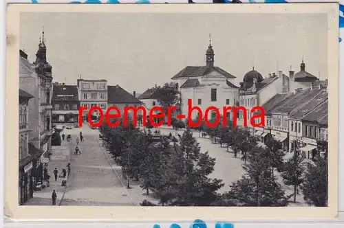 85990 Ak Beneschau Benešov Marktplatz ? mit Geschäften um 1915