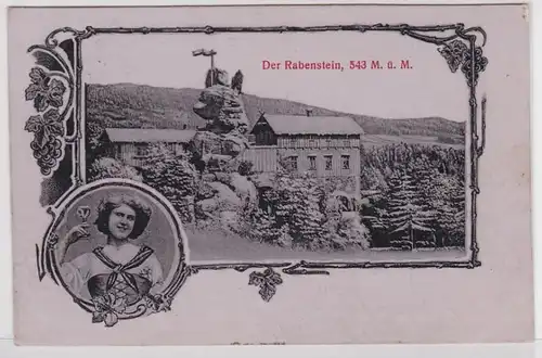 91879 Ak der Rabenstein 543 M.ü.M. Krkavcí kameny 1906
