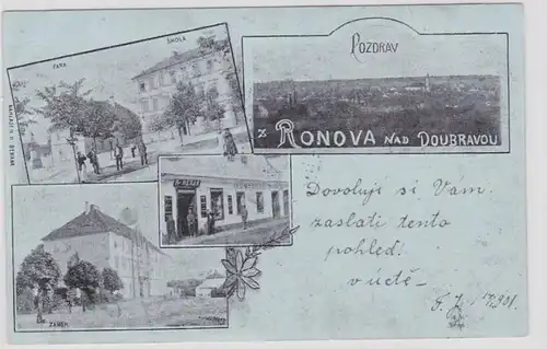 93142 Multi-image Ak Pozdrav z Ronova nad Doubravou 1901