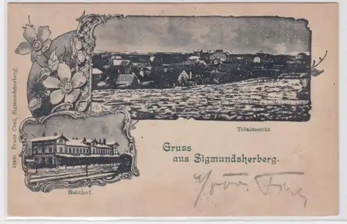 97036 Mehrbild Ak Gruß aus Sigmundsherberg Bahnhof usw. 1900