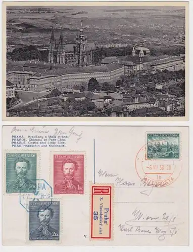 98952 Einschreiben Ak Prag Hradschin und Kleinseite 1938
