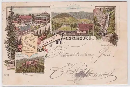 11281 AK Souvenir de Wangenbourg - Hotel, Bäder, Ruine & Schneethal 1897