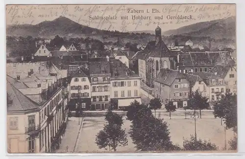 91403 Ak Zabern dans la place du château d'Alsace avec Hohbarr et Geroldseck 1918