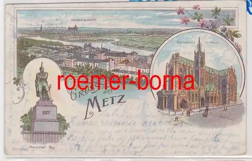 86017 Ak Lithographie Gruss de Metz 1900