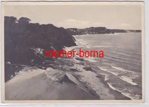 76960 Foto Ak Samlandküste Großkuhren Strand mit Zipfelberg 1940