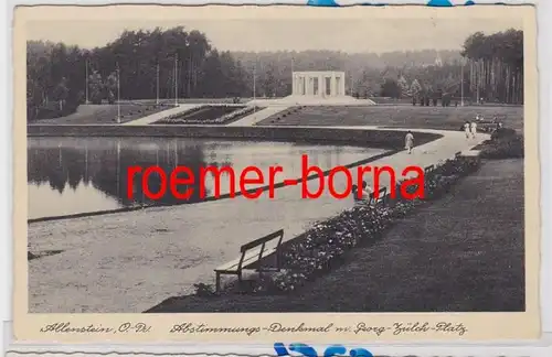 85908 Ak Allenstein O.Pr. Olsztyn Monument au vote m. Place Georg-Zülch vers 1940