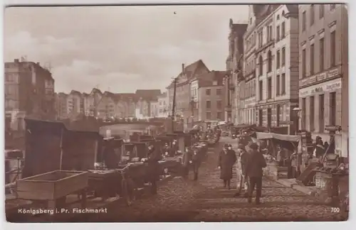 95773 Foto Ak Königsberg Pr. Fischmarkt um 1930