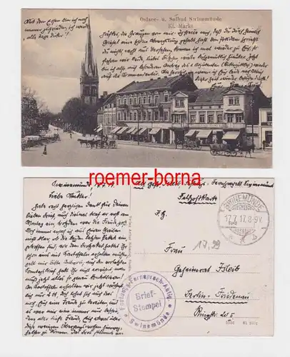 81603 Feldpost Ak Swinemünde Svinoujscie petit marché 1917