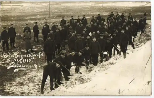 92378 Photo Ak Graudziadtz à la pelle de neige 1915