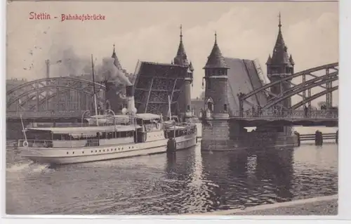 93772 Ak Szczecin Kaumer avant le pont de la gare 1907