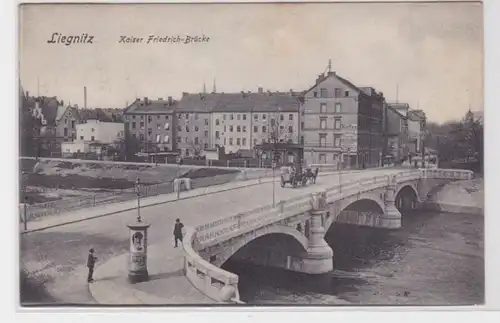 20858 Ak Liegnitz Legnica Kaiser Friedrich Brücke 1906