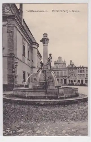 63193 Ak Greiffenberg in Schlesien Jubiläumsbrunnen um 1920