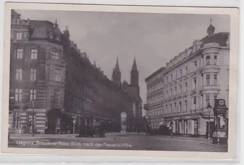 78160 Foto Ak Liegnitz Breslauer Platz Blick nach der Frauenkirche um 1950