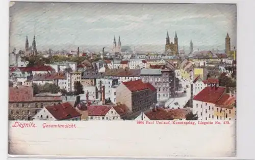 81337 AK Liegnitz - Gesamtansicht mit Kirchen, Rathaus und Kathedrale 1906