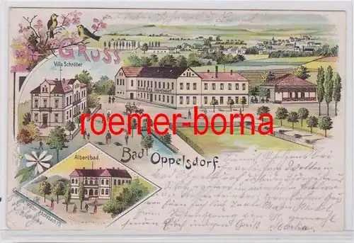 81351 Ak Lithografie Bad Oppelsdorf Opolno-Zdrój Hotel 1903