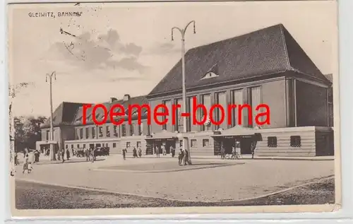 82487 Ak Gleiwitz Gliwice Bahnhof 1929