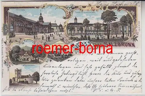 82525 Ak Lithographie Gruß aus Bad Salzbrunn Szczawno-Zdrój 1899