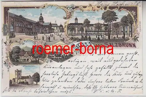 82525 Ak Lithographie Salutation de Bad Salzbrunn Szczawno-Zdrój 1899