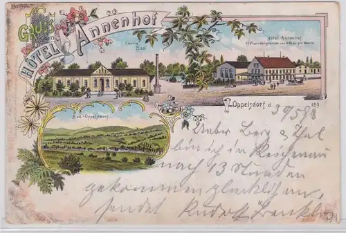 87704 Ak Lithographie Gruß aus Oppelsdorf Hotel Annenhof 1898