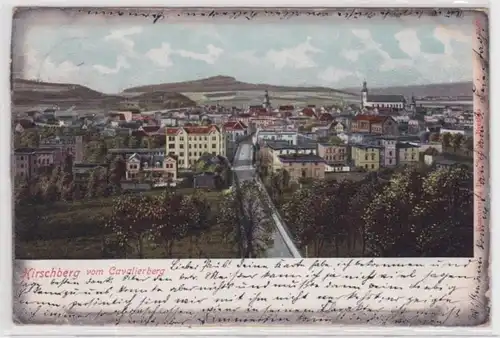 89847 AK Hirschberg du Cavalierberg - Panorama avec vue sur le village 1906