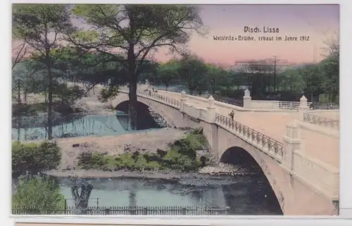 93137 Ak Français Lissa Wroclaw-Lesnica Weistritz Pont vers 1910