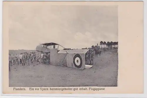 45405 Ak Flandre un appareil aérien bien descendu avant Ypres vers 1930