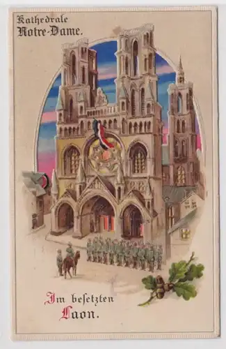 50251 Arrêtez-vous contre la lumière Ak dans la cathédrale occupée de Laon Notre Dame vers 1915
