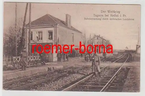 82359 Poste de terrain Ak Tagnon à Rethel Garde des chemins de fer 1916