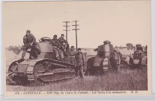 91341 Ak Luneville Regiment de Chars de Combat Panzer Tank um 1915