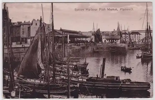 83735 Photo Ak Sutton Harbour Fish Market, Plymouth 1914