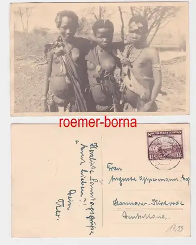 82162 Foto Ak Windhoek Süd West Afrika Nackte Mädchen 1937